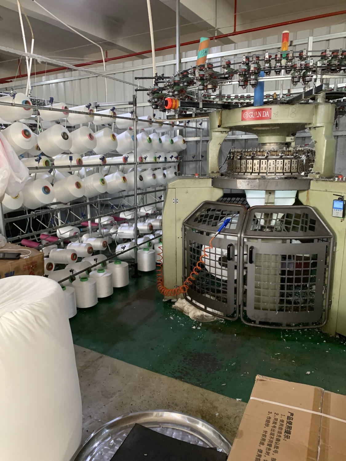 Circular knitting production line